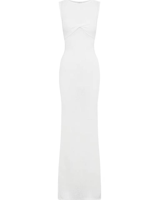 Load image into Gallery viewer, Summer Beach Knit Maxi Dress for Women Cover-Up Pink Sleeveless Twist Sundress Knitwear See-Through Maxi Bodycon Dress New
