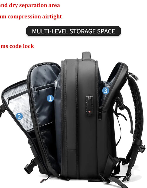 Load image into Gallery viewer, Men Travel Backpack Vacuum Compression 17 Inch Laptop Backpack Business Large Capacity School Backpack Expanded Hiking Backpack
