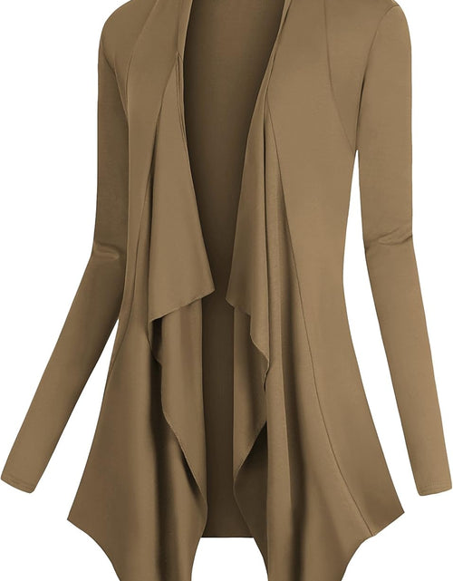 Load image into Gallery viewer, Women'S Drape Front Open Cardigan Long Sleeve Irregular Hem
