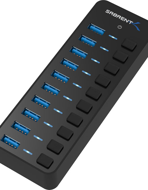 Load image into Gallery viewer, 10-Port 60W USB 3.0 Hub with Individual Power Switches and Leds, Includes 60W 12V/5A Power Adapter (HB-BU10)
